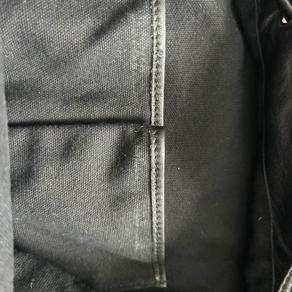 Eileen Fisher Black Leather Backpack with Tassels - Picture 11 of 11